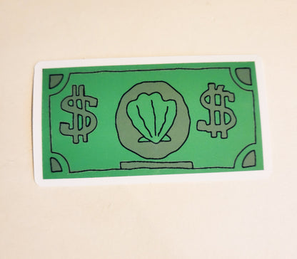 7"- stickers decal sponge nickelodeon cartoon tv show money clam gift