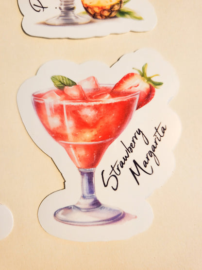 Cocktail Art Stickers - Single Sticker or Set of 9 - drinks mixology bartender bar decal mixed drink alcohol liquor martini margarita mojito