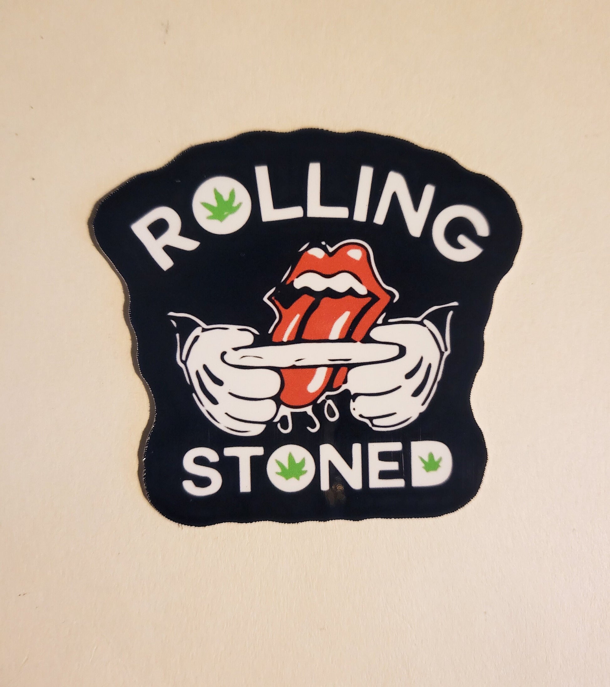 Rolling Stoned Sticker - Glossy 2.4"x2.2"- stickers decal roll joint blunt weed 420 stoner pot leaf stones marijuana cannabis gift laptop