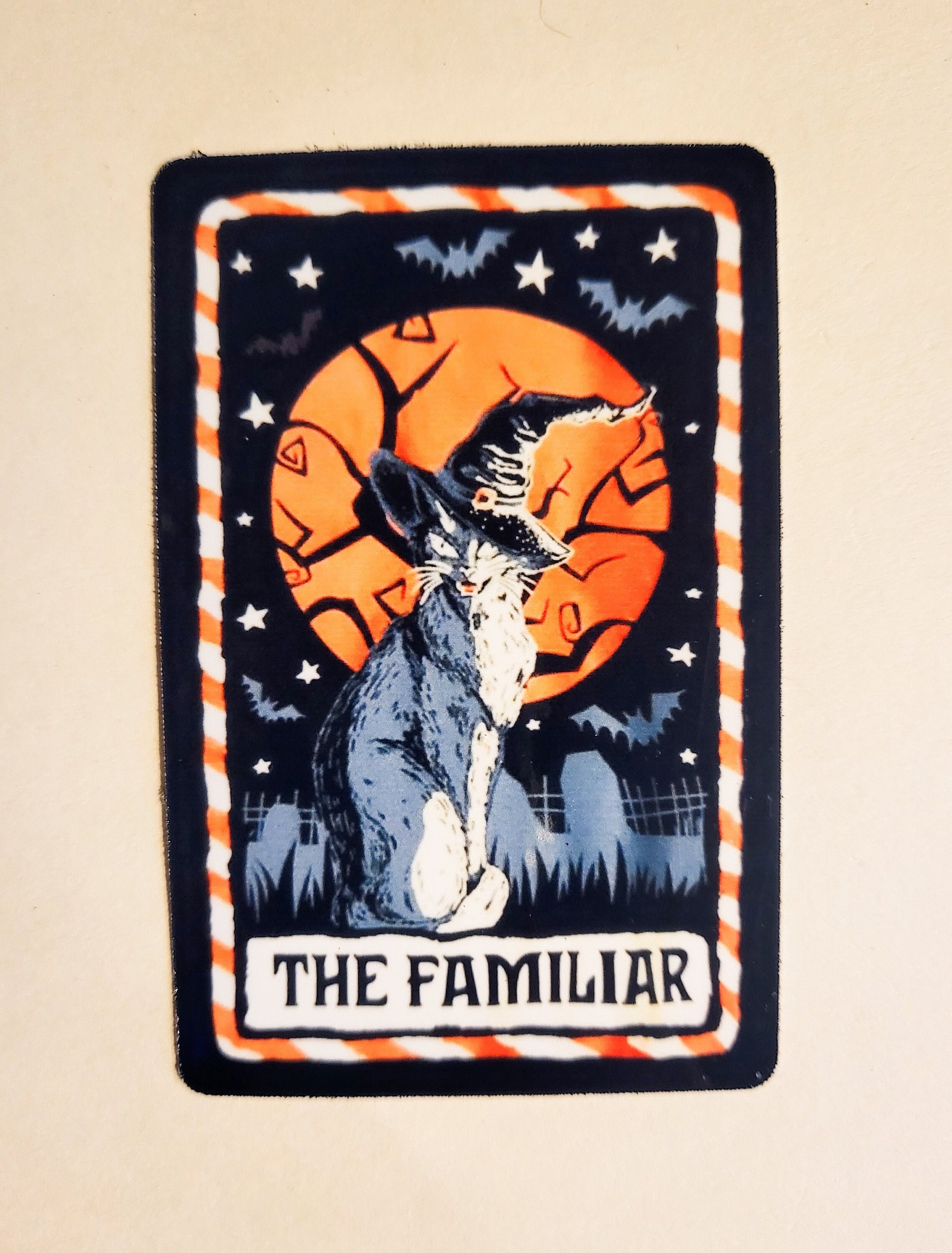 The Familiar Sticker - Glossy 2.2" x 3.4"- stickers decal oracle cards witch witchy tarot card black cat animal halloween spooky season