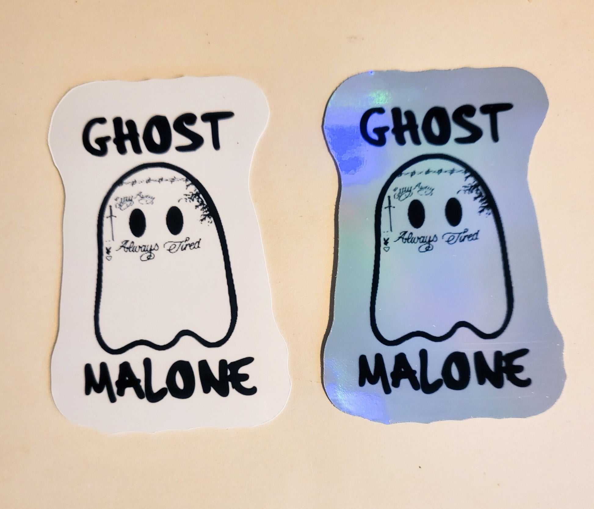 Ghost Malone Sticker - Glossy or Holographic - 2.1" x 3" - cute funny humor halloween spooky season music artist rapper rap singer post