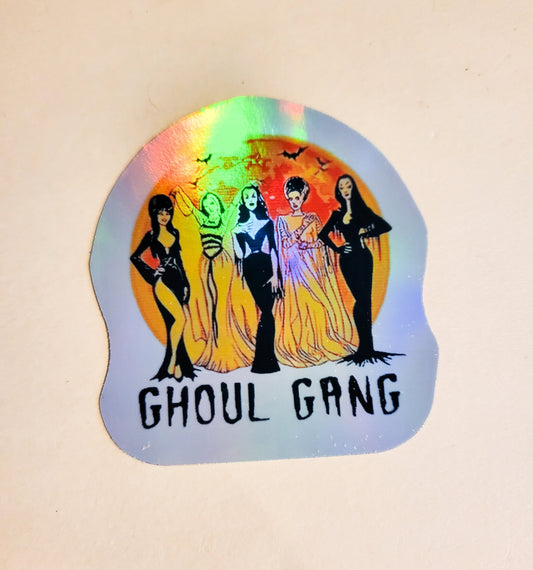 Ghoul Gang Sticker - Holographic 2.2" x 2.4"- stickers decal halloween female monsters girl monster squad spooky season horror scary gift