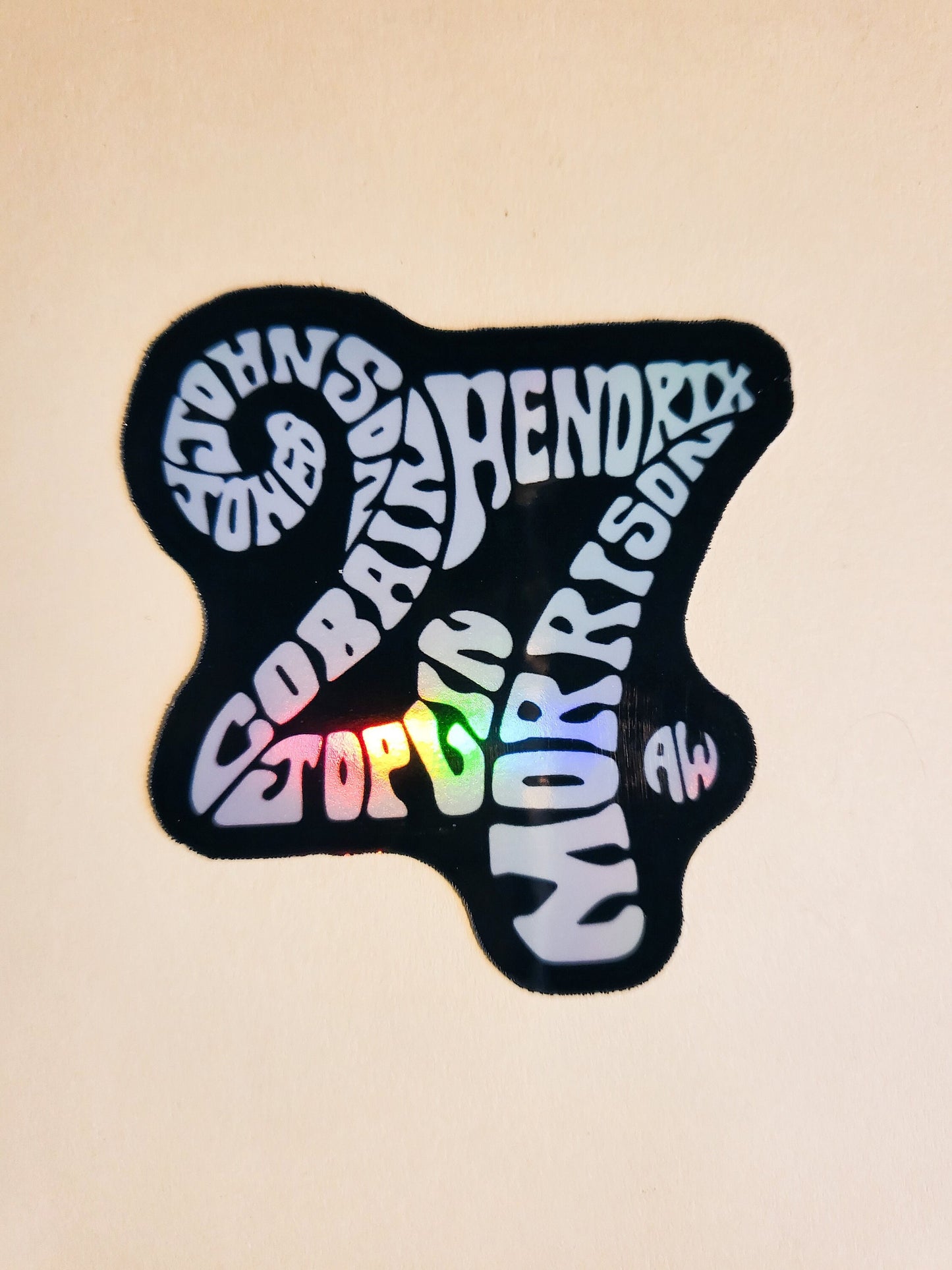 27 Club Sticker - Holographic 2.3" x 2.6" - stickers decal cobain jones morrison winehouse johnson joplin hendrix music musicians forever