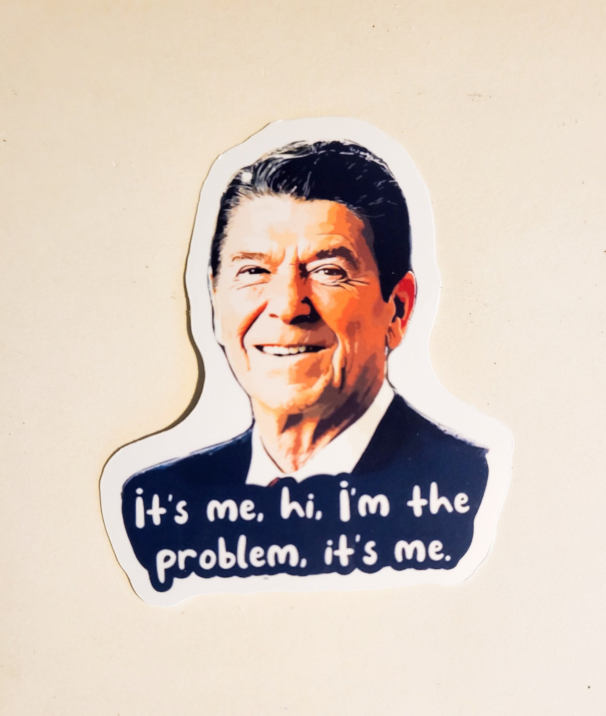 Reagan Anti-Hero Sticker - Glossy 2.5" x 3"- stickers decal ronald antihero i'm the problem worst president Reaganomics Reaganism portrait