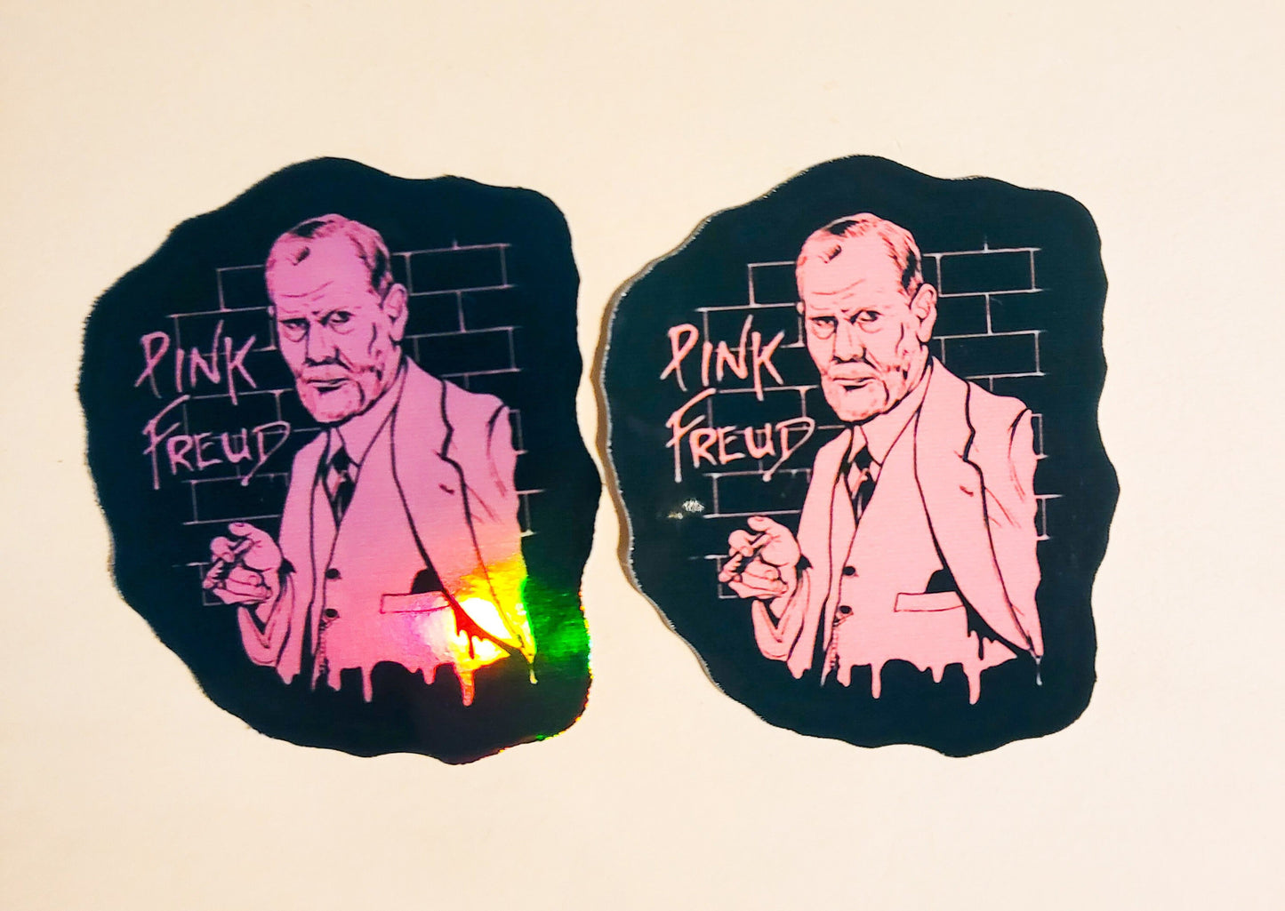 Pink Freud Sticker - Glossy or Holographic - 2.2" x 2.7"- stickers decal floyd band music psychologist psychology sigmund the wall