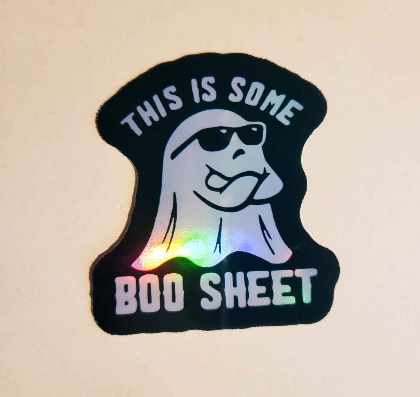 This is Some Boo Sheet Sticker - Holographic 2.3" x 2.5"- stickers decal halloween spooky season ghost bullshit annoyed gift laptop planner