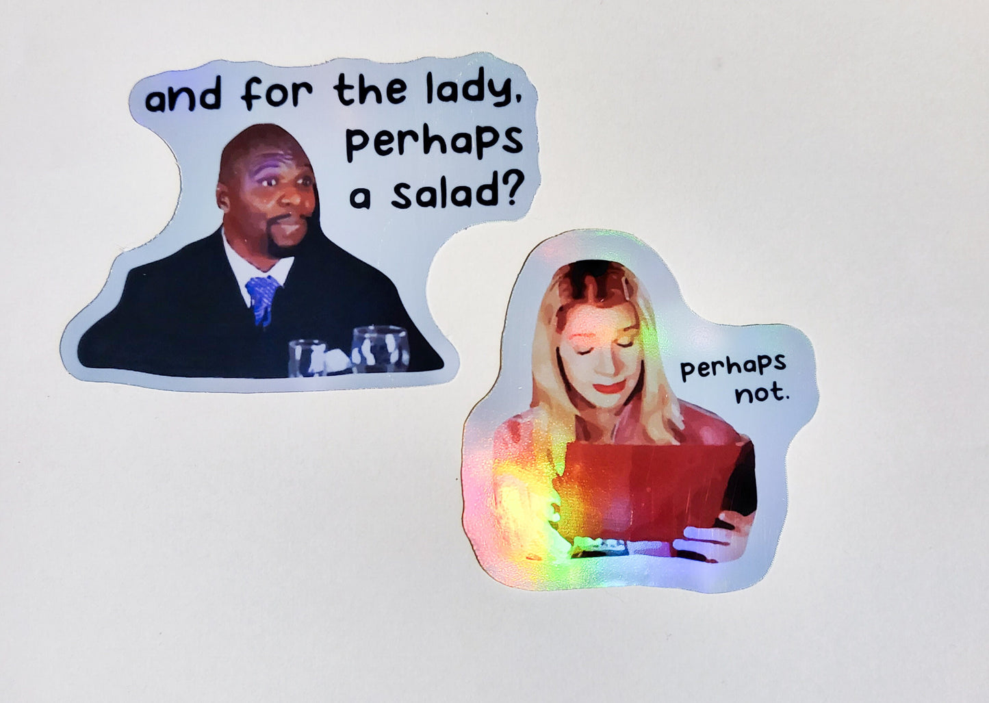 Perhaps Not Sticker Set - Pack of 2 Stickers: Glossy or Holographic - decal white chicks salad for the lady quote movie wayans