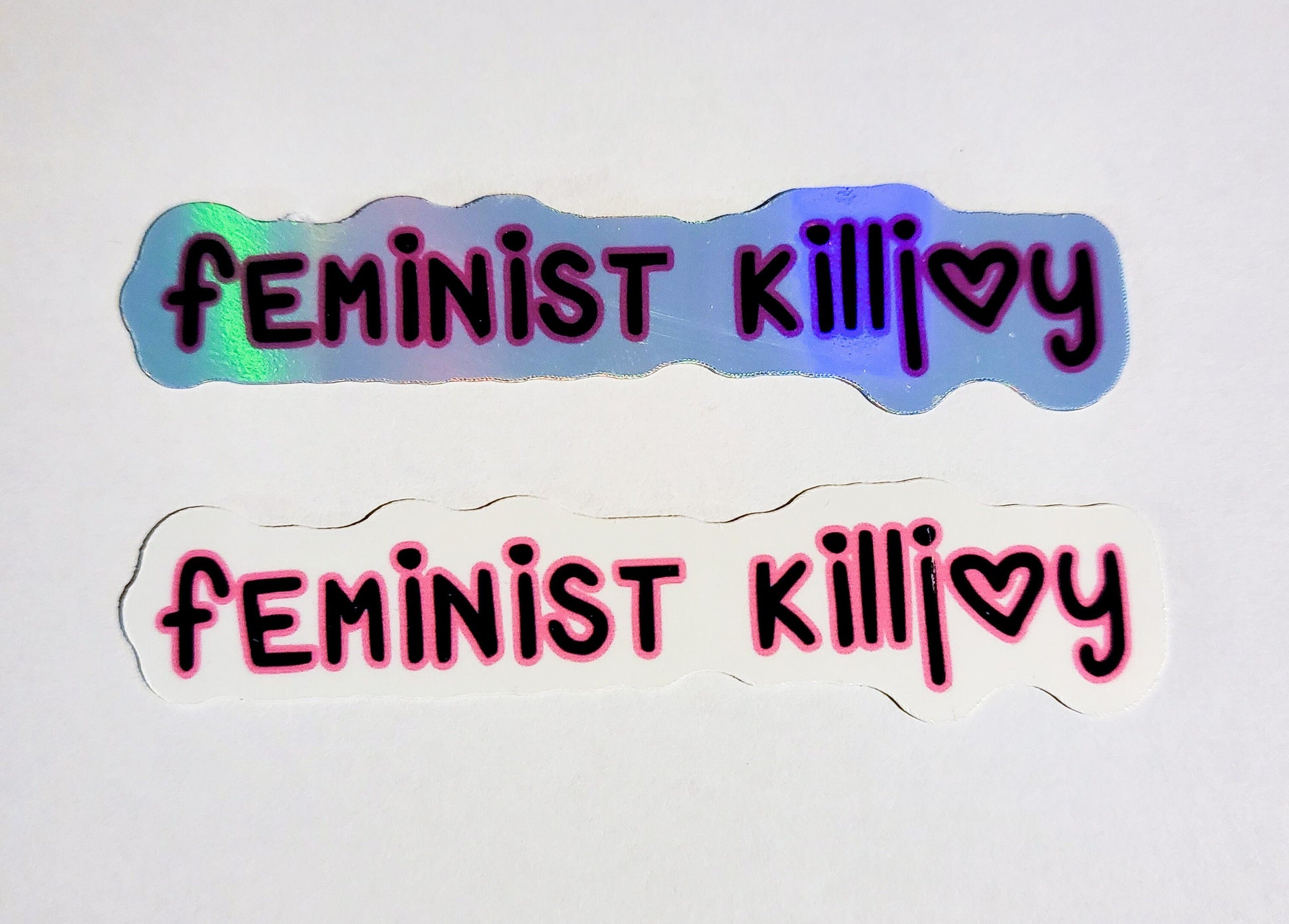 Feminist Killjoy Sticker - Glossy or Holographic - 3.3" x .8"- stickers decal feminism activist woman girl power