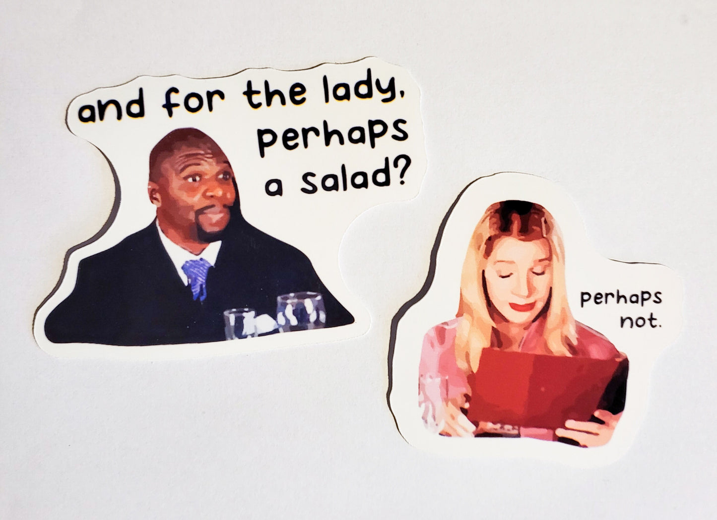 Perhaps Not Sticker Set - Pack of 2 Stickers: Glossy or Holographic - decal white chicks salad for the lady quote movie wayans